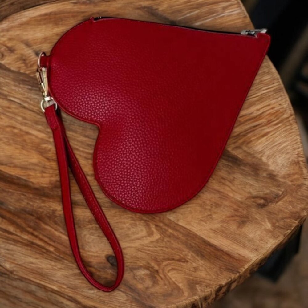 ONE LEFT, MARKED DOWN!!! - Glamorous Red Heart-Shaped Purse/Wristlet